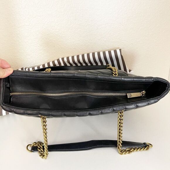 Henri Bendel Black Quilted Laptop Bag with chain handles - Picture 13 of 16
